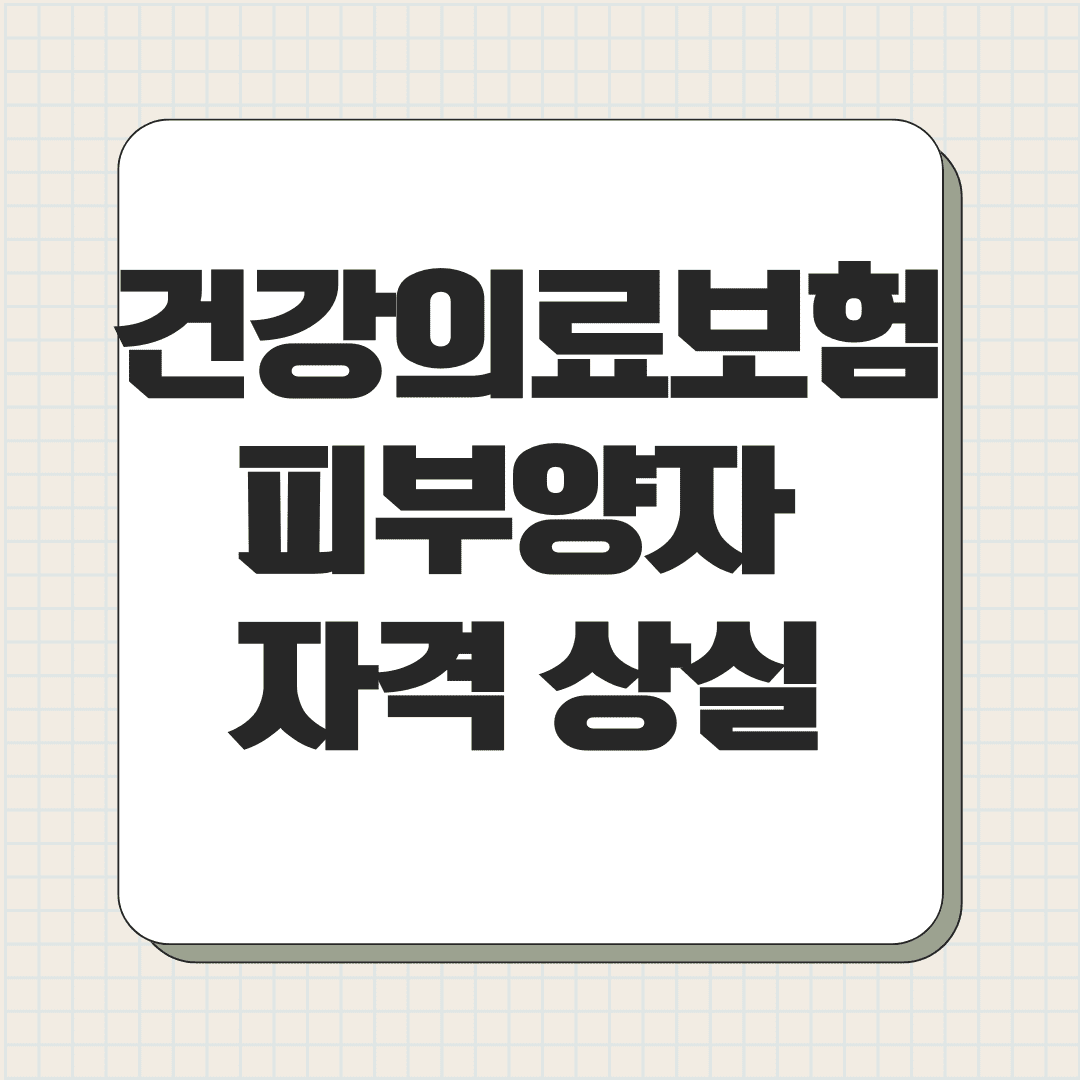 건강의료보험 피부양자 자격 상실