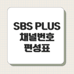SBS PLUS 채널번호 편성표 확인하기