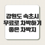 강원도 속초시 무료로 차박하기 좋은 차박지