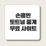 손흥민 토트넘 중계 무료 사이트
