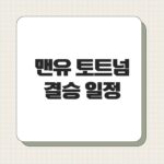 맨유 토트넘 결승 일정