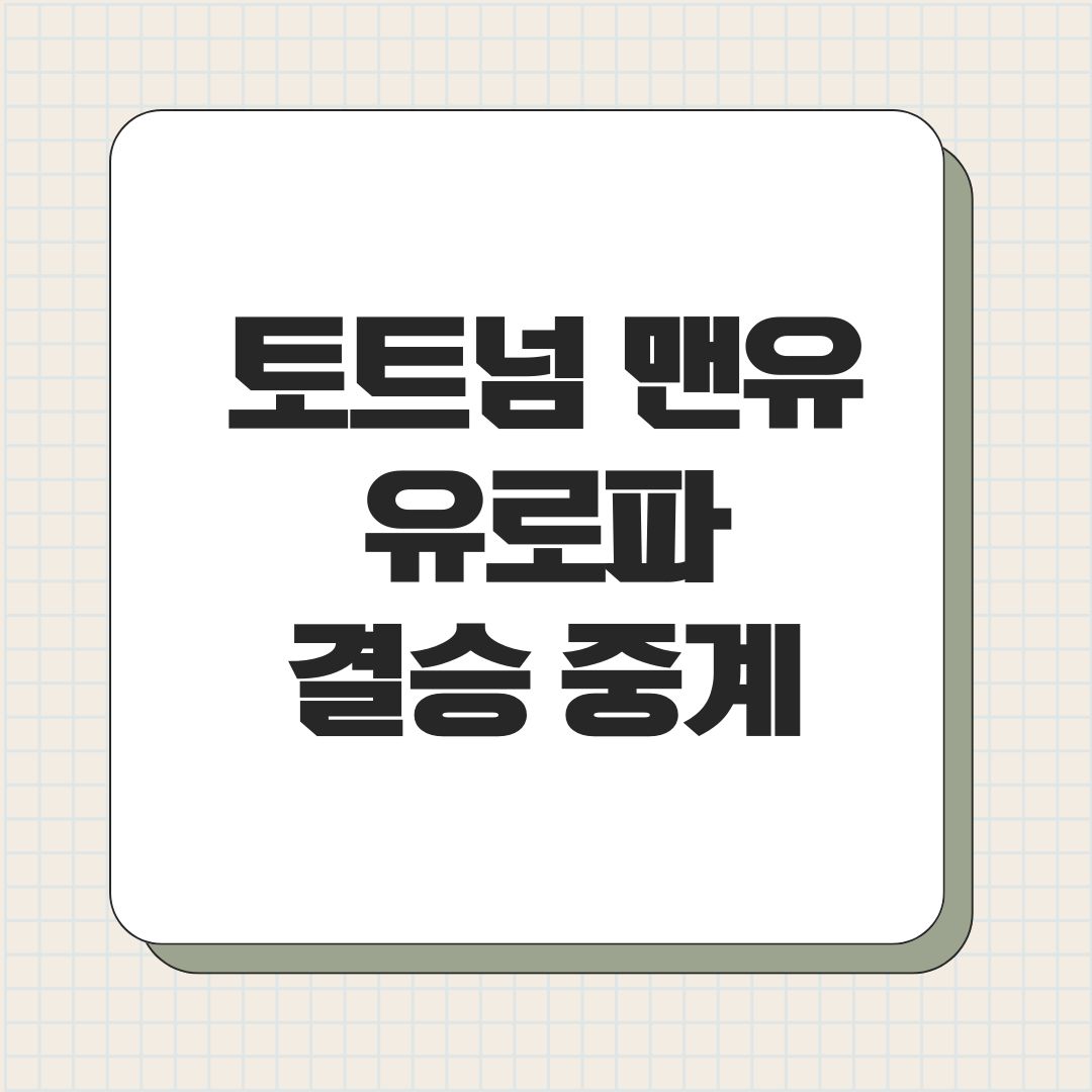 토트넘 맨유 유로파 결승 중계