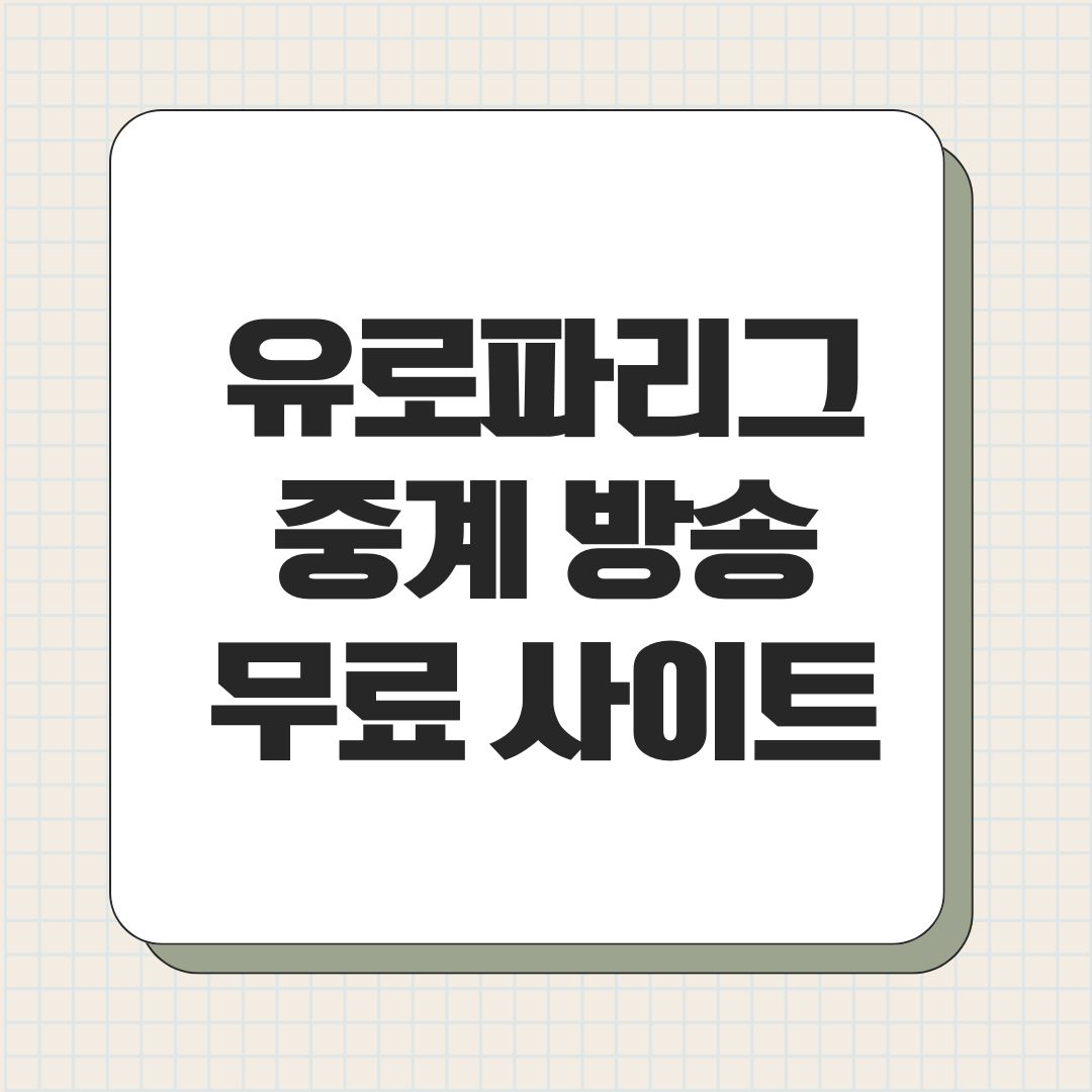 유로파리그 중계 방송 무료 사이트