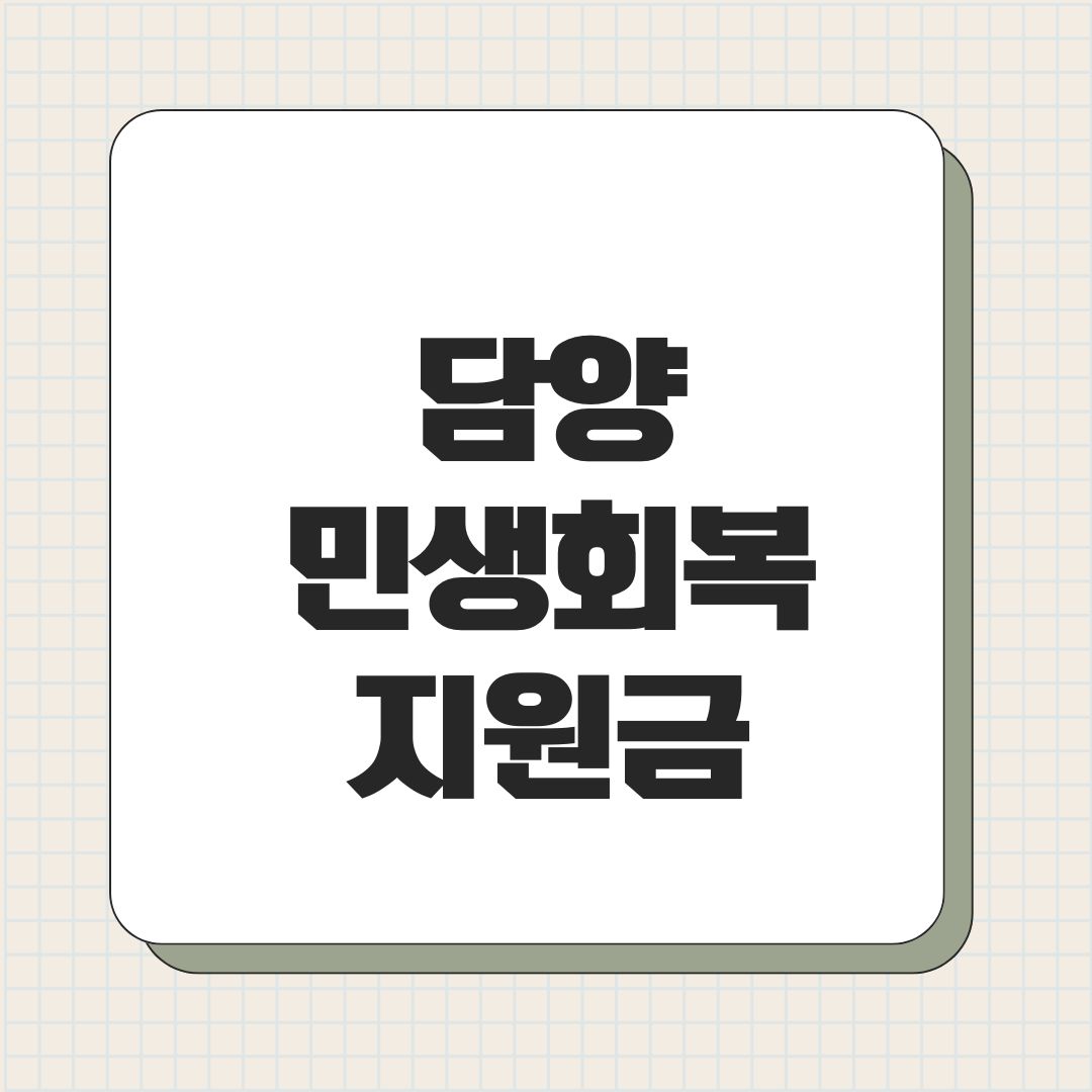 담양 민생회복지원금