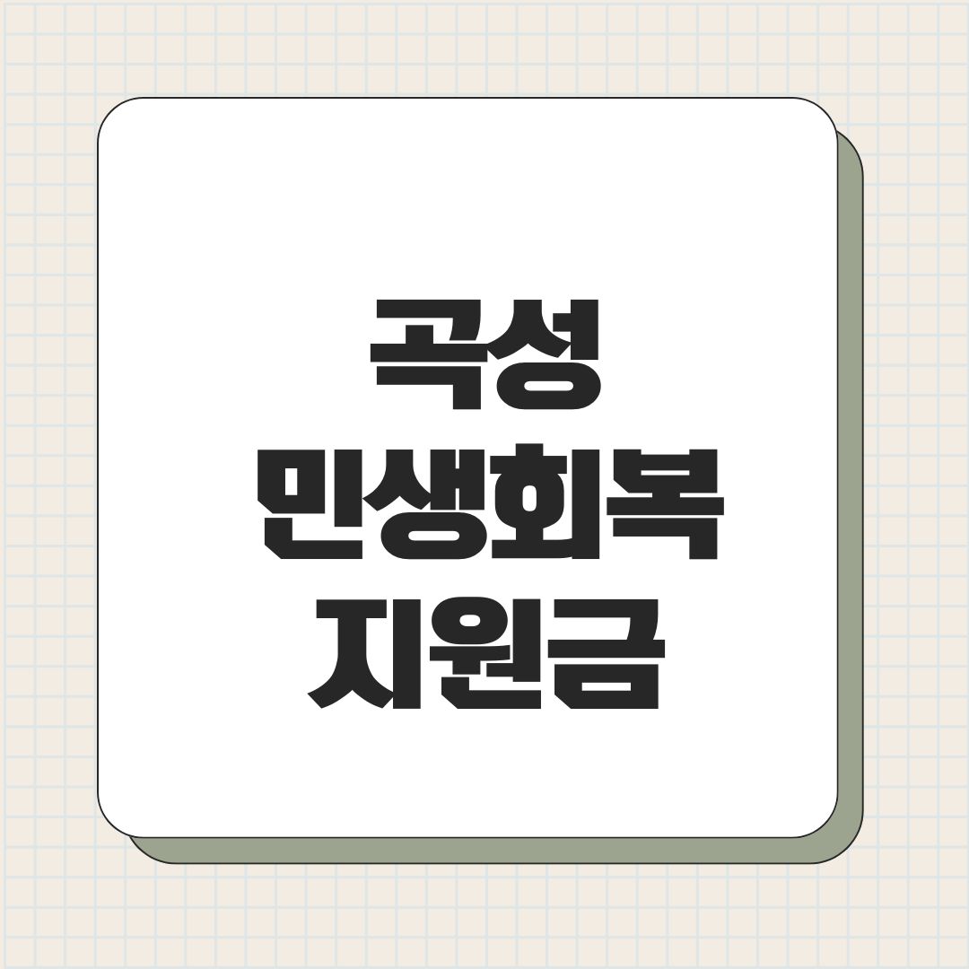 곡성 민생회복지원금