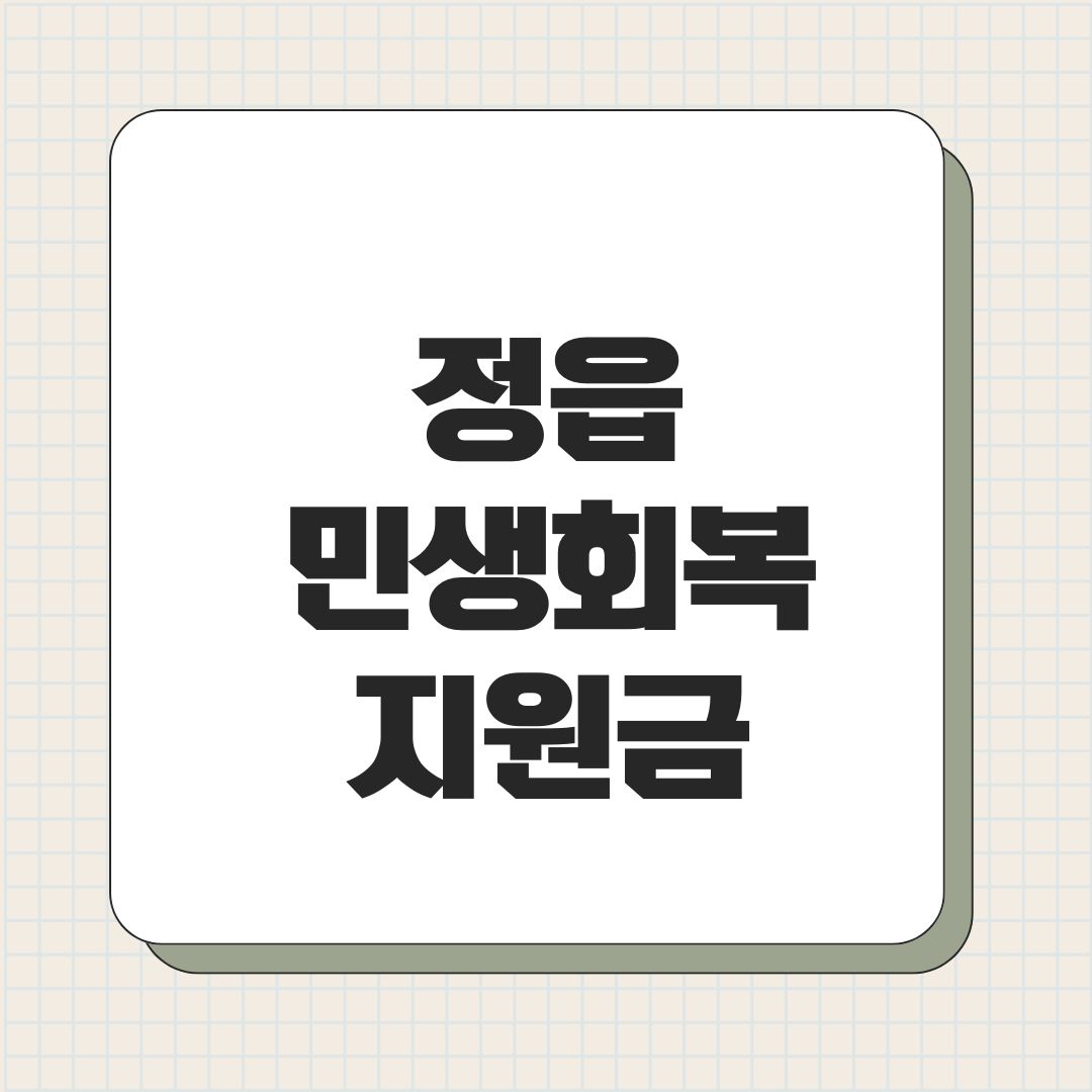 정읍 민생회복지원금