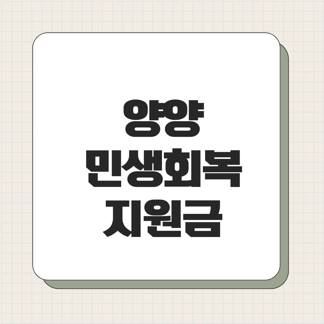 양양 민생회복지원금
