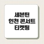 세븐틴 인천 콘서트 티켓팅