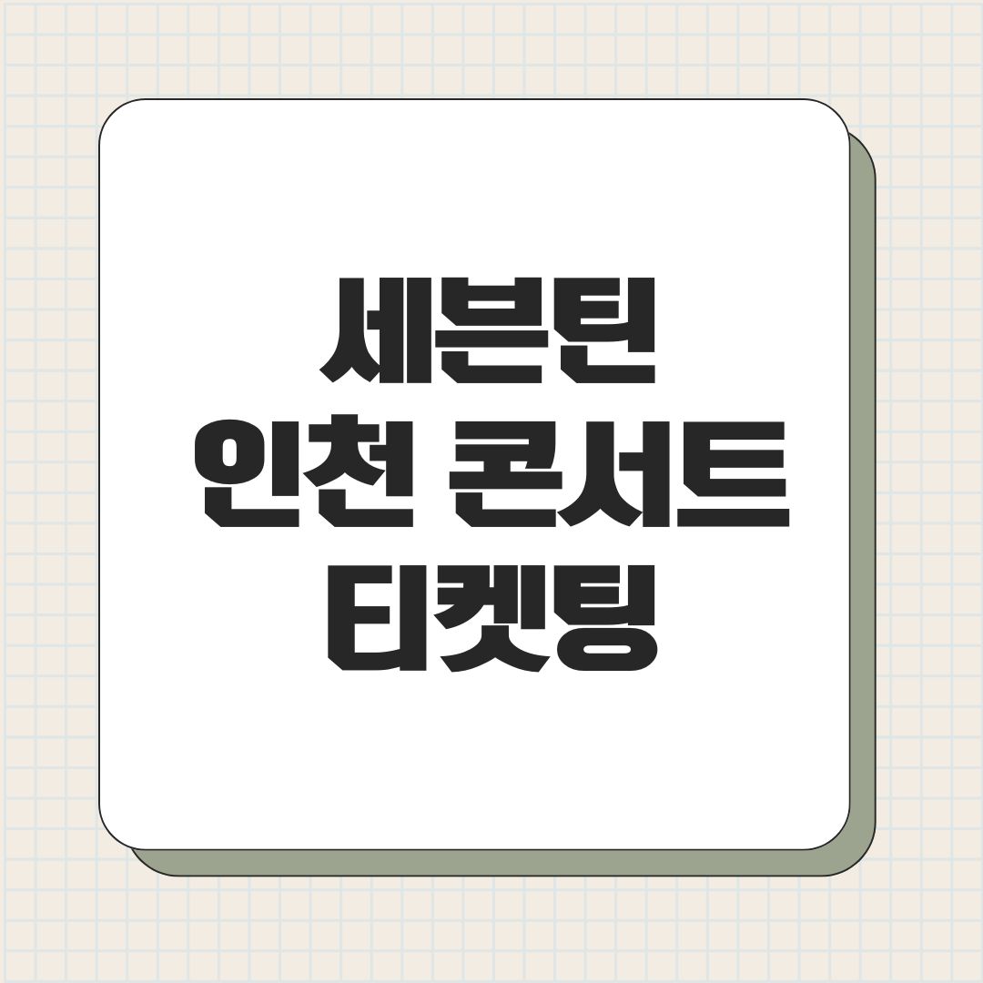 세븐틴 인천 콘서트 티켓팅