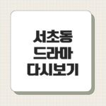 서초동 드라마 다시보기