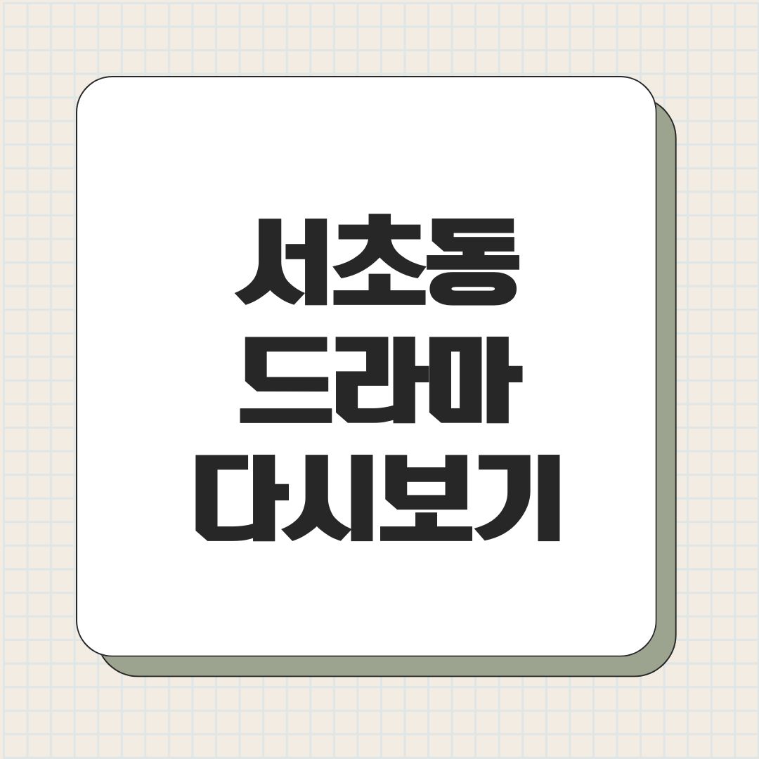서초동 드라마 다시보기