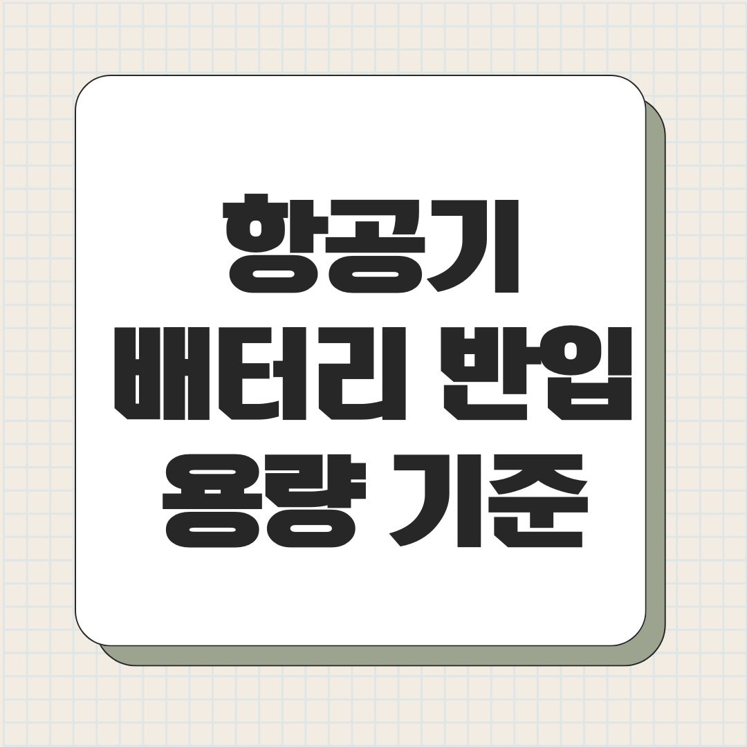 항공기 배터리 반입 용량 기준