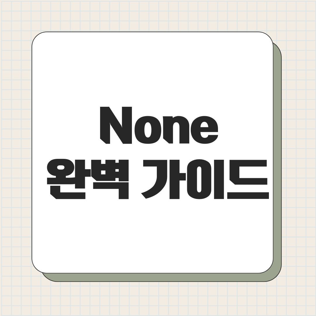 None 완벽 가이드