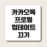 카카오톡 프로필 업데이트 끄기