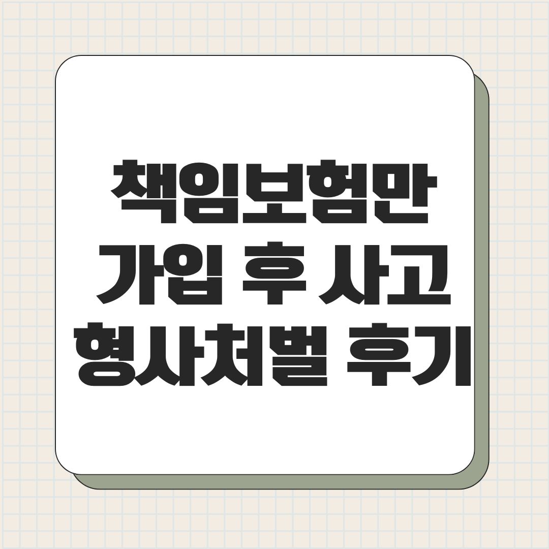 책임보험만 가입 후 사고 형사처벌 후기