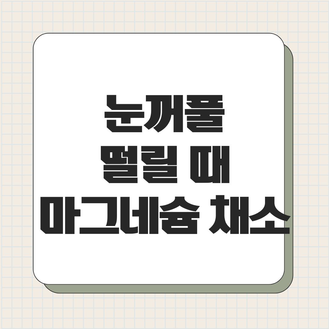 눈꺼풀 떨릴 때 마그네슘 채소