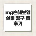 mg손해보험 실비 청구 앱 후기