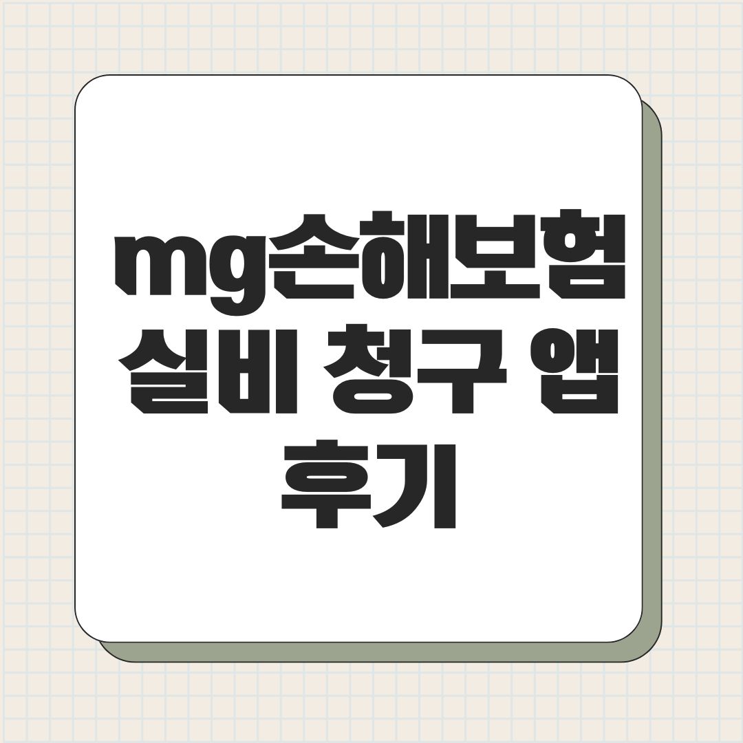 mg손해보험 실비 청구 앱 후기