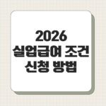 2026 실업급여 조건 신청 방법
